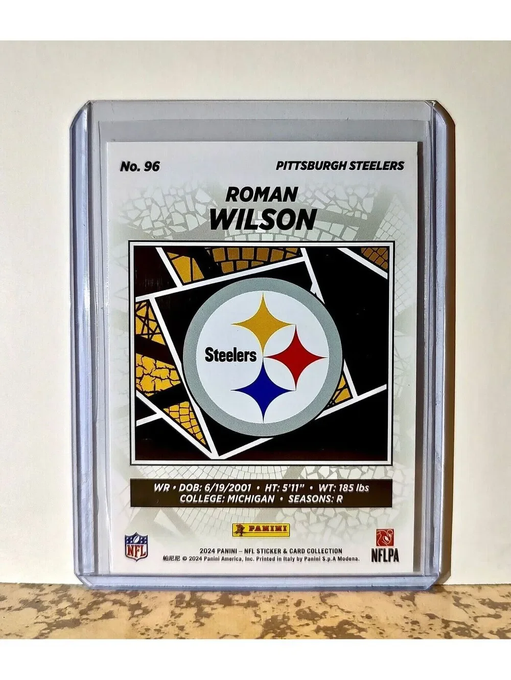 Roman Wilson 2024 Panini NFL #96 Rookie Sticker Card Pittsburgh Steelers